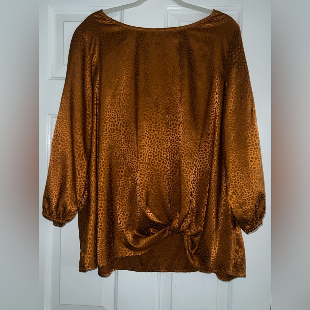 dressbarn Copper Animal Print‎ Blouse